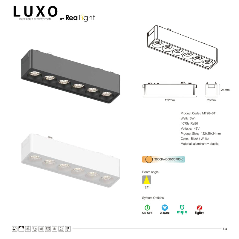 LUXO Magnetic tačkasta 6W CCT+DIM (LT26-6T)