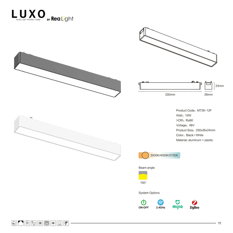 LUXO Magnetic difuzna 10W DIM+CCT (MT26-12F)