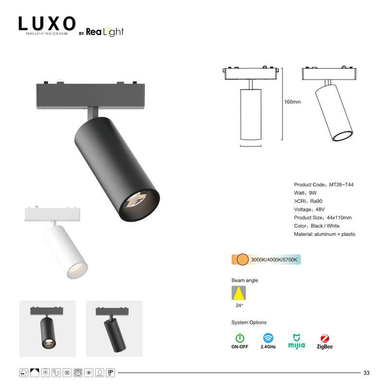 LUXO Magnetic 7W reflektor CCT+DIM (LT26-GD7)