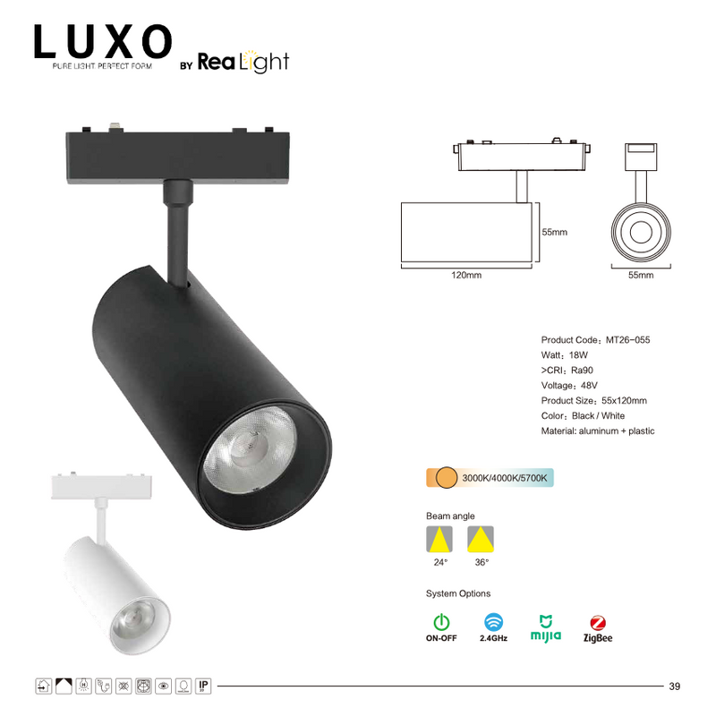 LUXO Magnetic 18W reflektor CCT+DIM (LT26-GD20)