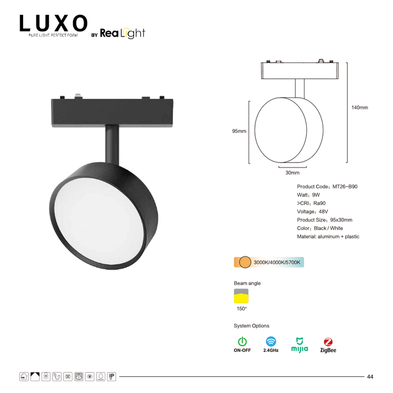 LUXO Magnetic 12W spot CCT+DIM (LT26-BG95-12)