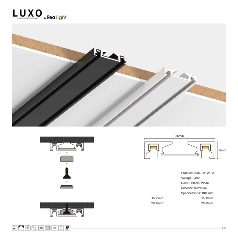 LUXO Magnetic 2M nadgradna šina slim (LT26-A-2M-SL)