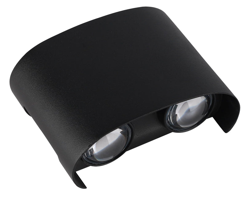 Zidna zaobljena svetiljka 4w 3000k crna ip65 -LBD4120A-4