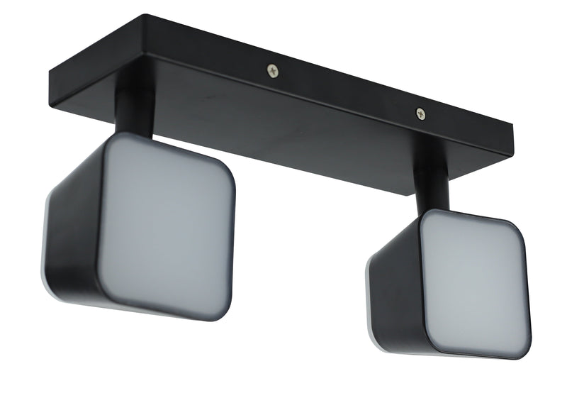 Zidna četvrtasta svetiljka 2*7w 3000k crna ip20 -LXD0940-14