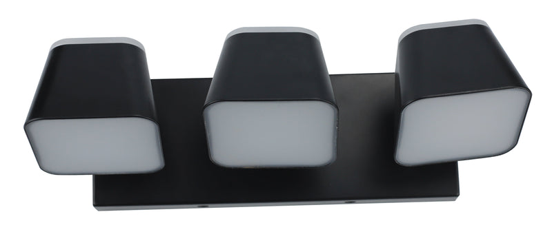 Zidna četvrtasta svetiljka 3*7w 3000k crna ip20 -LXD0940-21