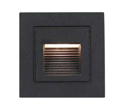 Zidna ugradna- stepenište četvrtasta 3w 3000k crna ip65 -LBD7010-3