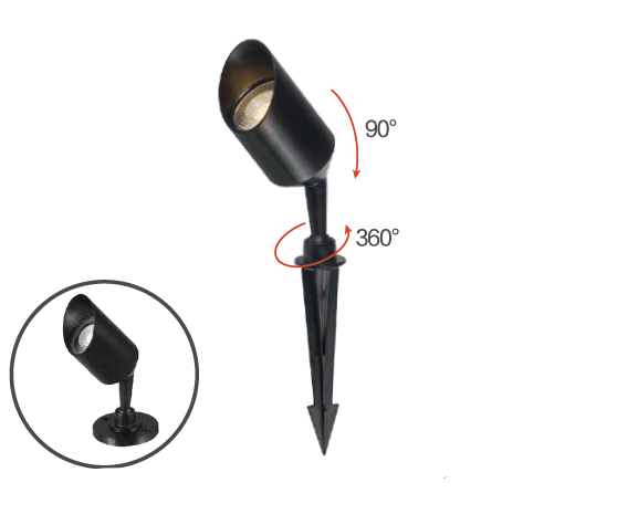 Podni reflektor gu10 crni ip65 -LDC0120-GU10