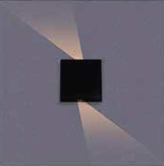 Zidna četvrtasta svetiljka 4*1w 3000k crna ip65 -LBD5050-4