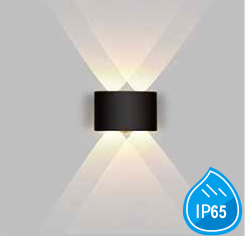 Zidna zaobljena svetiljka 4w 3000k crna ip65 -LBD4120A-4