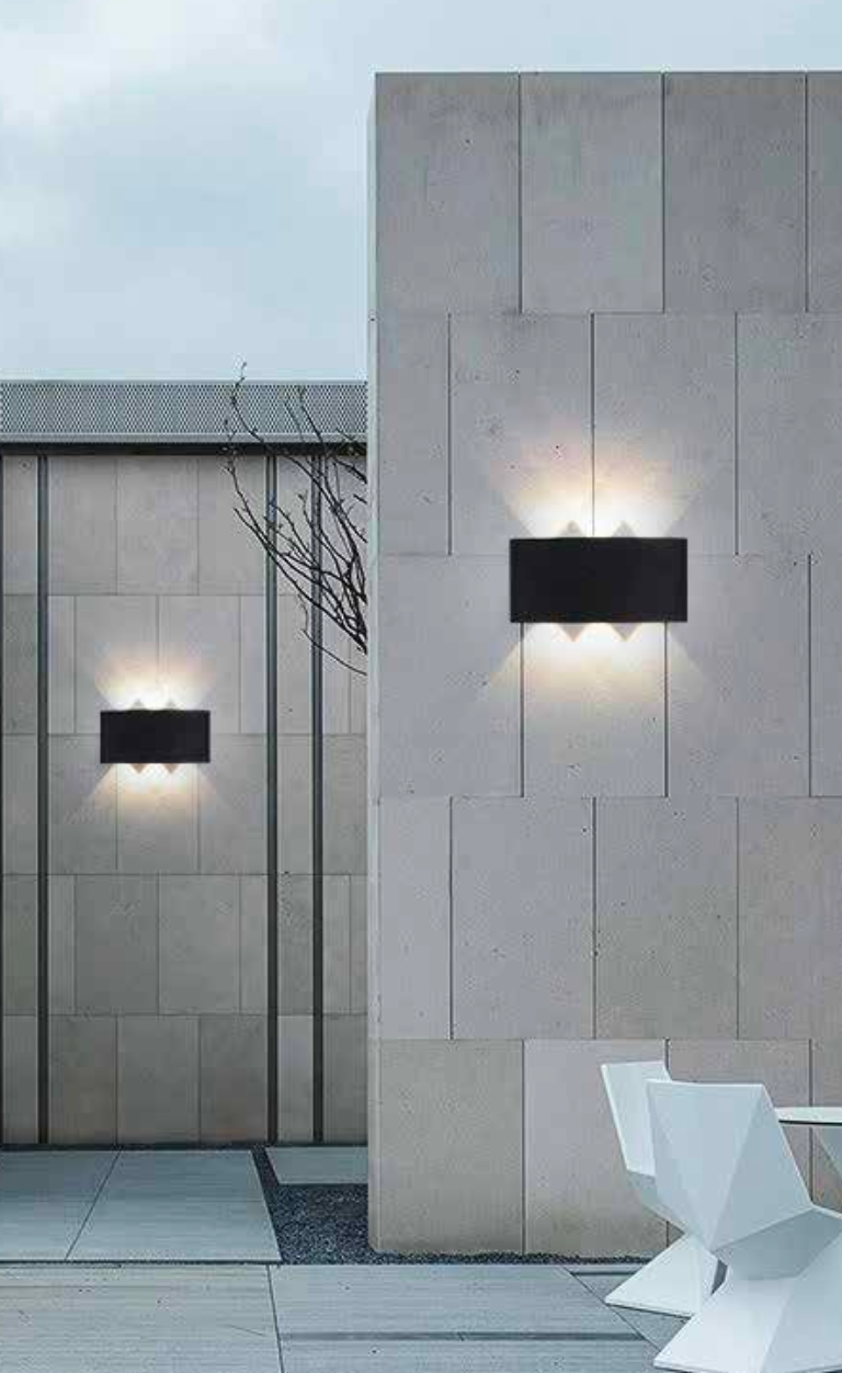 Zidna zaobljena svetiljka 8w 3000k crna ip65 -LBD4140-8