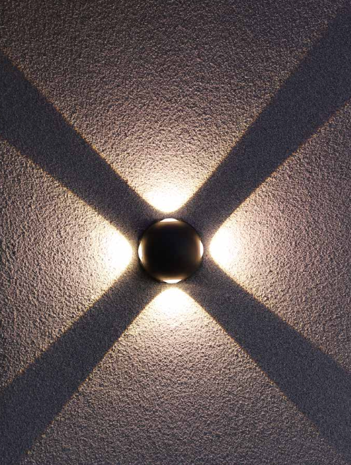 Zidna svetiljka 4*1w 3000k crna ip44 -LBD6120-4