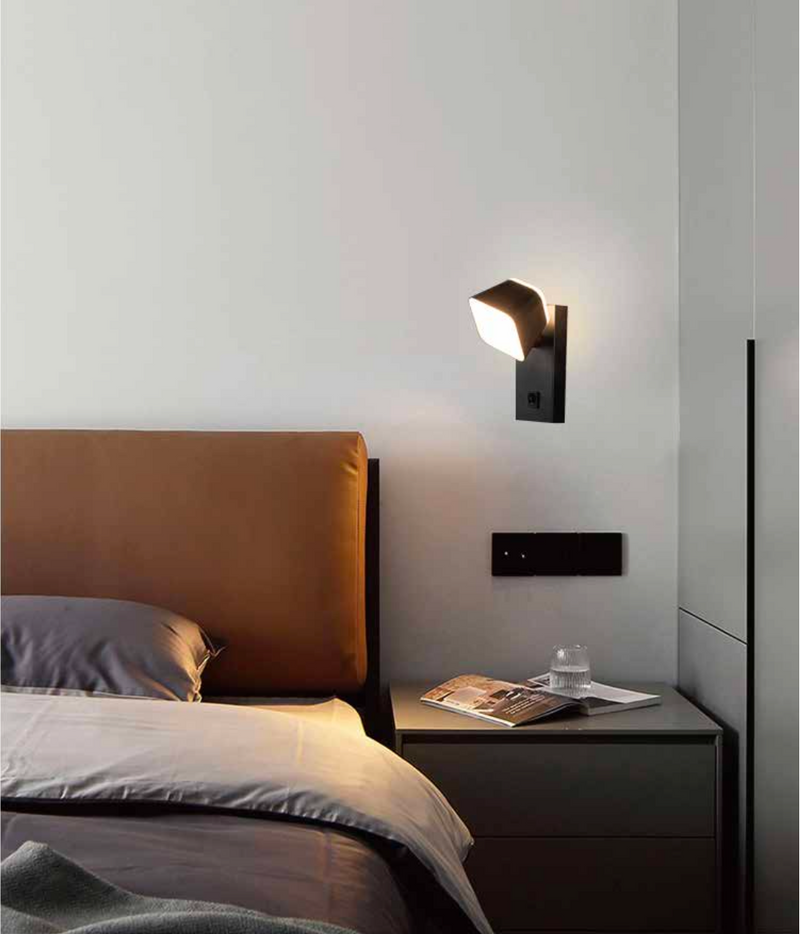 Zidna četvrtasta svetiljka 2*7w 3000k crna ip20 -LXD0940-14