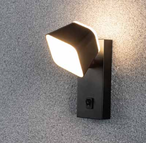 Zidna četvrtasta svetiljka 2*7w 3000k crna ip20 -LXD0940-14