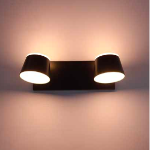 Zidna kružna svetiljka 2*7w 3000k crna ip20 -LXD0840-14