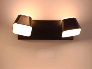 Zidna četvrtasta svetiljka 2*7w 3000k crna ip20 -LXD0940-14