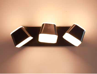 Zidna četvrtasta svetiljka 3*7w 3000k crna ip20 -LXD0940-21