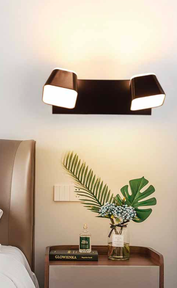 Zidna četvrtasta svetiljka 2*7w 3000k crna ip20 -LXD0940-14