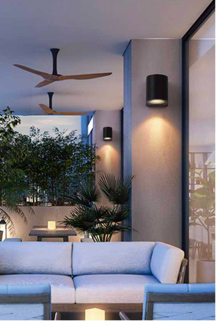 Zidna četvrtasta svetiljka 6w 3000k crna ip65 -LBD127S-6