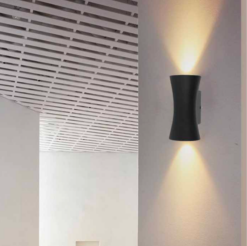 Zidna valjkasta svetiljka 10w 3000k crna ip44 -LBD4760-10