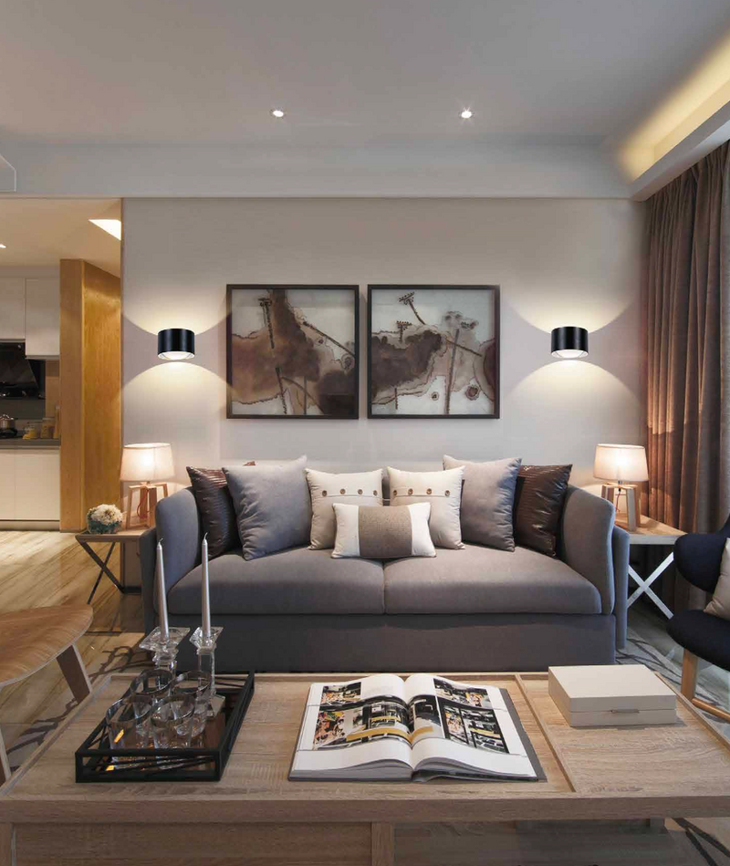 Zidna valjkasta svetiljka 8w 3000k crna ip20 -LBD1110-8X