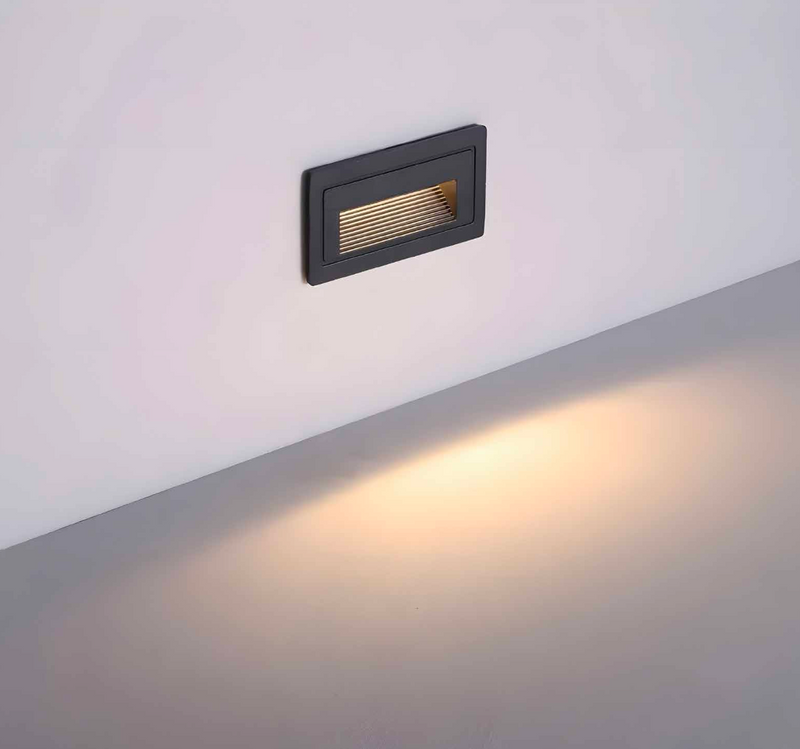 Zidna ugradna- stepenište četvrtasta 6w 3000k crna ip65 -LBD7040-6