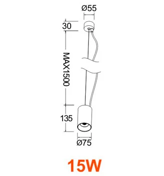 DOWNLIGHT visilica ALXS0685A-15W BL