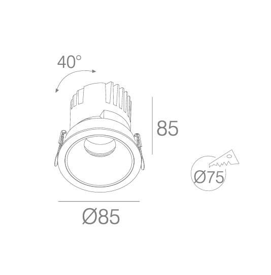 UGR. DOWNLIGHT ALTH80011A-12WF 4000K BL