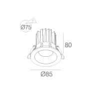 UGRADNI DOWNLIGHT 10W IP65 3000K ALIP0909A-10WY WH