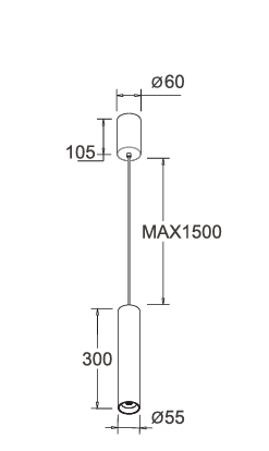 LED Visilica 8W 3000K CRNA ALDD0580A-8W BL