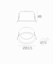 Ugradna Svetiljka 8W IP54 ALIP80005-8W WH