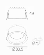 Svetiljka Ugradna 8W IP54 ALIP80005-8W