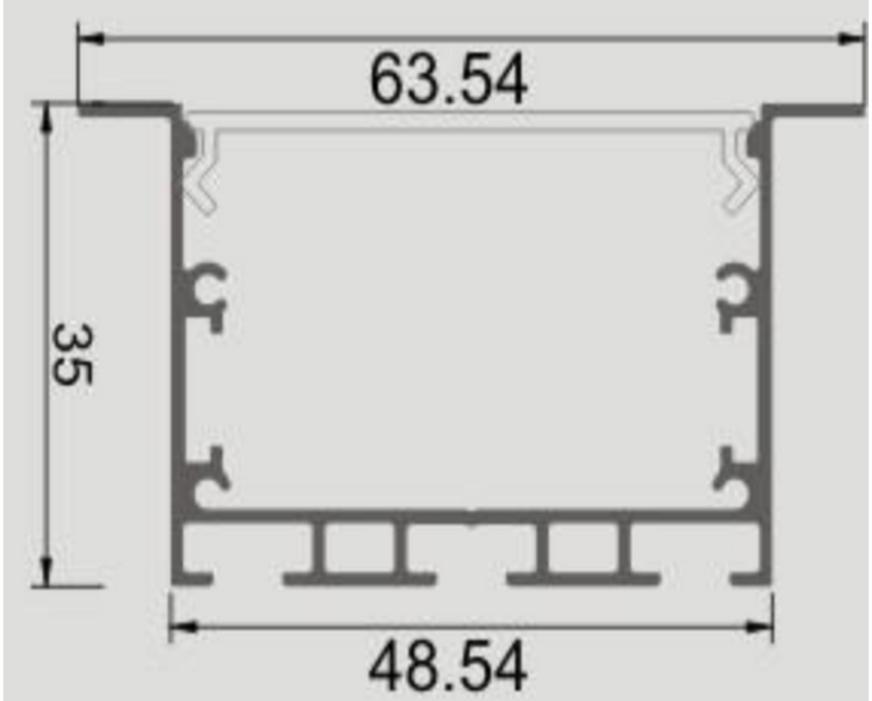 Alu profil 606A 3m ugradni